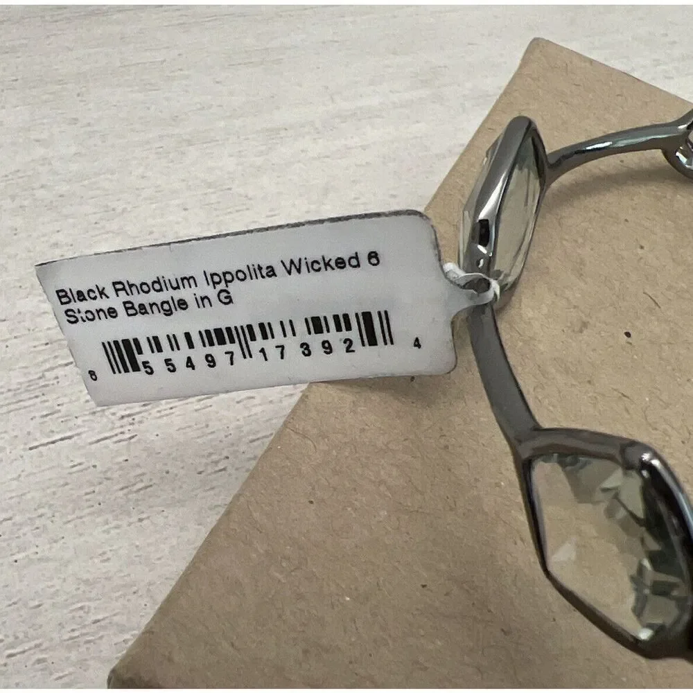 Ippolita Black Rhodium Silver 925 Diamond Wicked 6 Station Bangle Bracelet $2495 - Picture 10 of 12